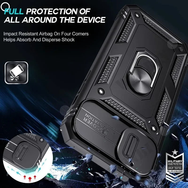 Heavy Duty iPhone Case with Kickstand & 360° Camera Cover