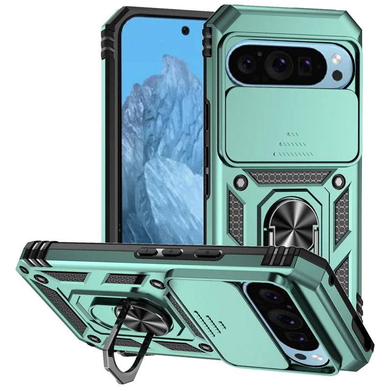 Armor Magnetic Ring Bracket Case for Google Pixel 6–10 Pro XL