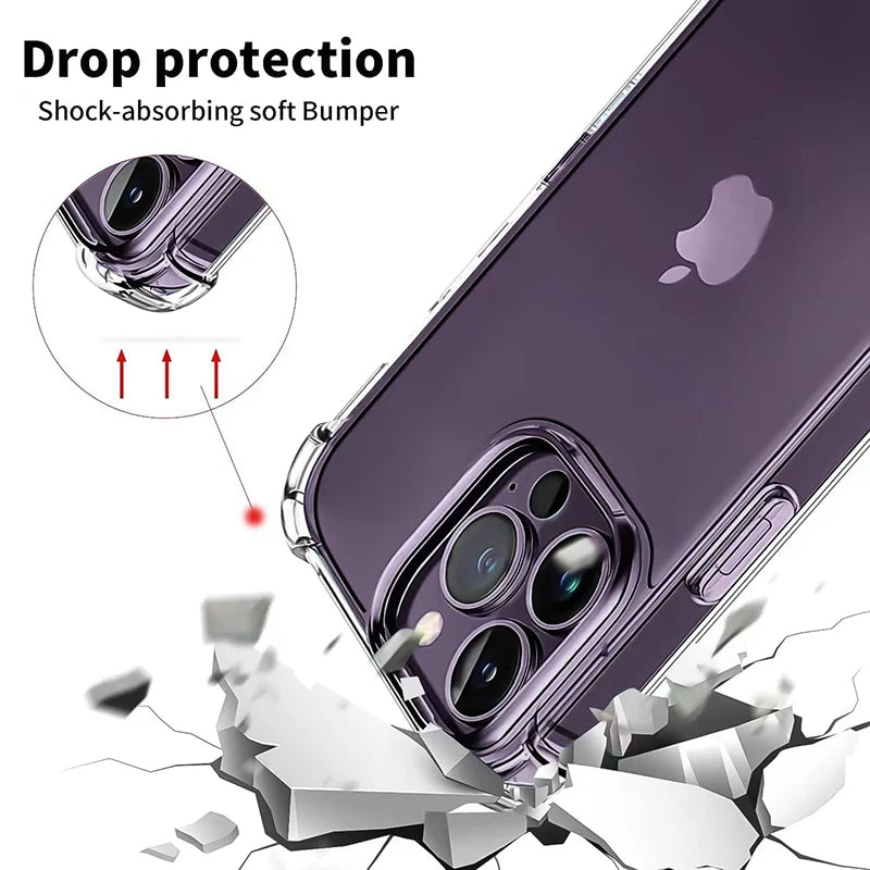 iPhone Clear Silicone Case – Shockproof Transparent Cover