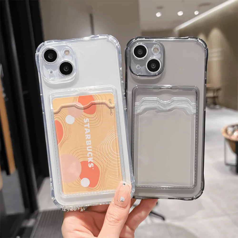 Clear Card Holder Case — iPhone 11–17 Series
