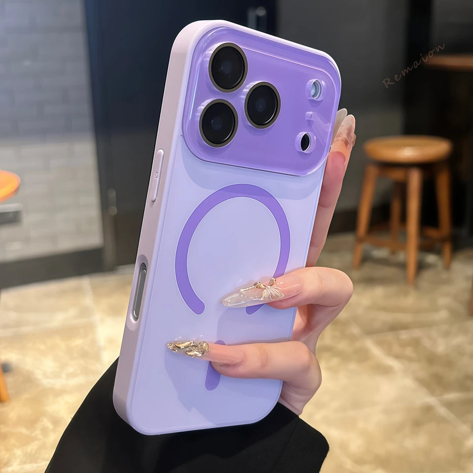 Magnetic MagSafe Phone Case for iPhone 12 13 14 15 16 17 / Pro / Pro Max / Air — Matte Shockproof Silicone Cover