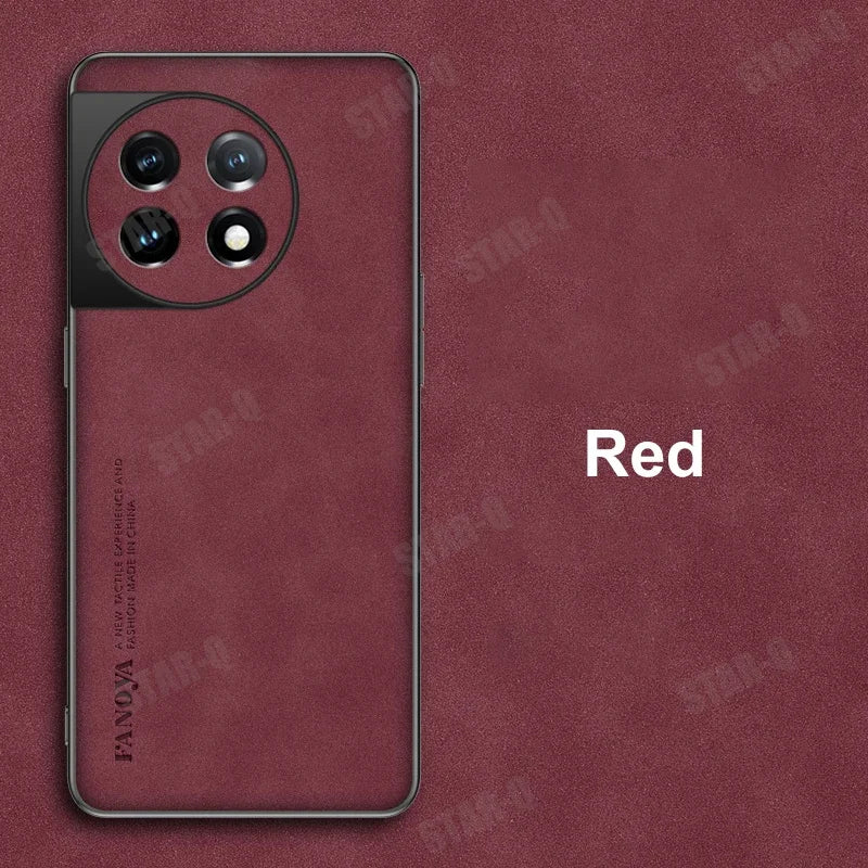 Luxury Sheepskin Leather Case for OnePlus 11 / Ace 2 / 10 Pro / 9 / 8T Series | Retro Men's Back Cover