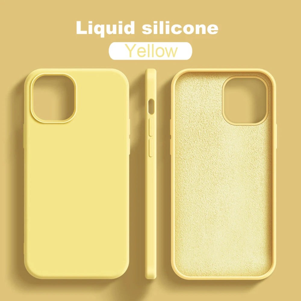 Luxury Liquid Silicone Case for iPhone 17 / 16 / 15 / 14 / 13 / 12 / 11 / X / XR / 8 / 7 Series – Shockproof Full Coverage