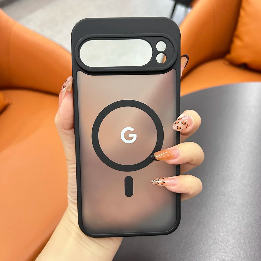 Matte Clear MagSafe Case for Google Pixel — Translucent Frosted Shockproof Cover