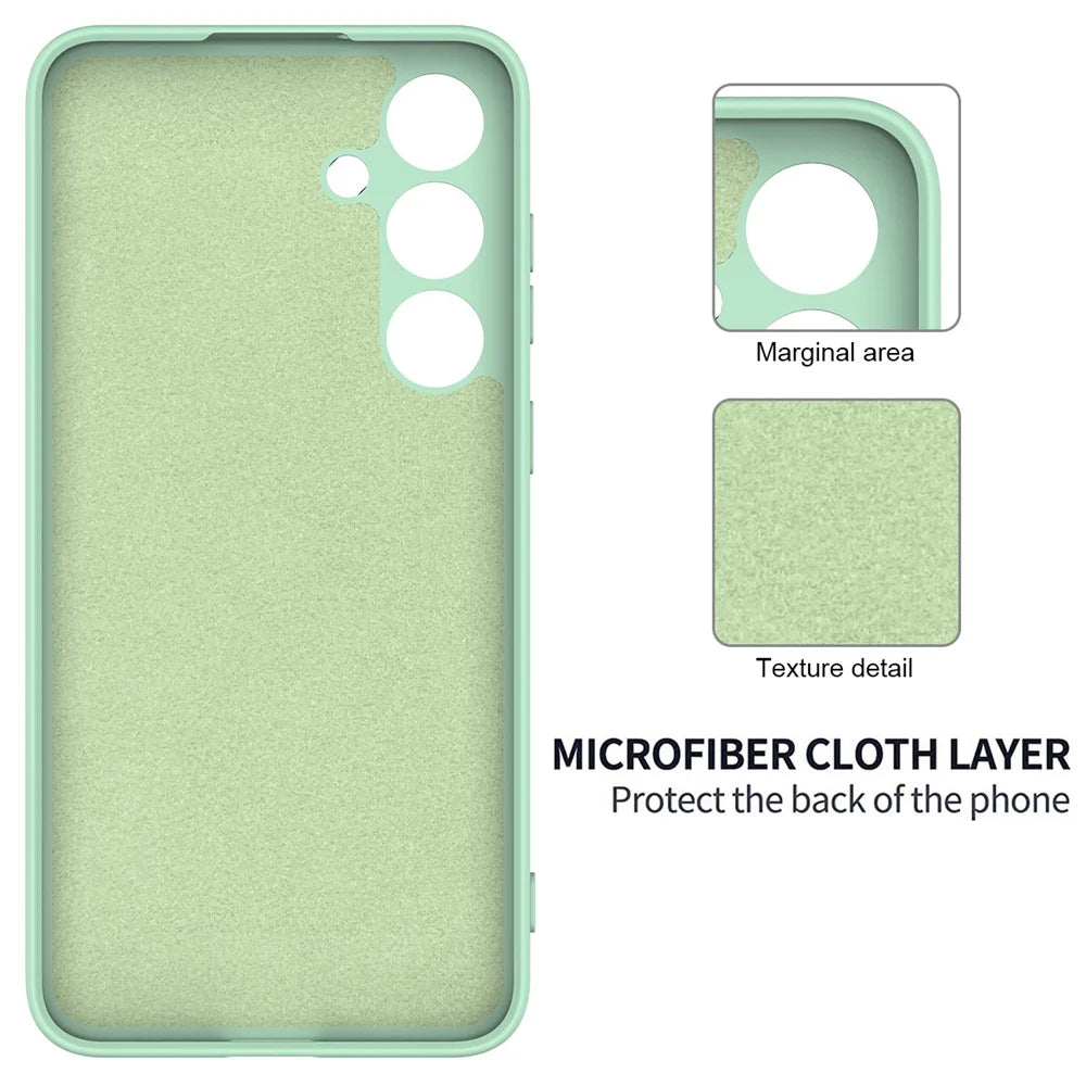 Liquid Silicone Case for Samsung Galaxy S23 / S24 / S25 / S26 Series – Camera Lens Protection, Soft Full Cover