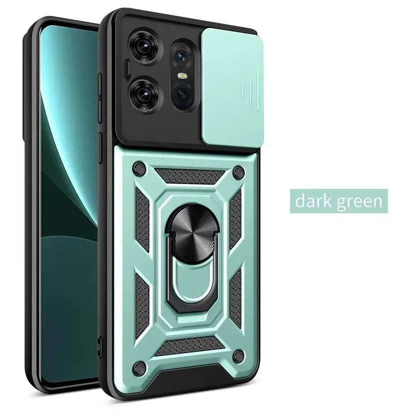 Shockproof Armor Ring Holder Case for Motorola Edge & Moto G Series