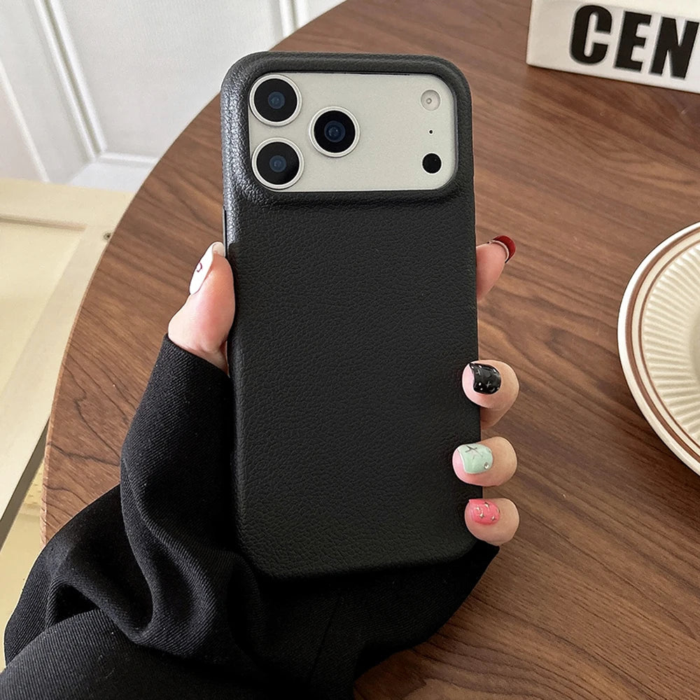 Leather Texture Soft TPU Case for iPhone