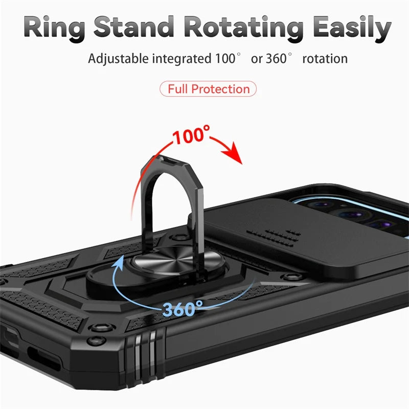 Armor Magnetic Ring Bracket Case for Google Pixel 6–10 Pro XL