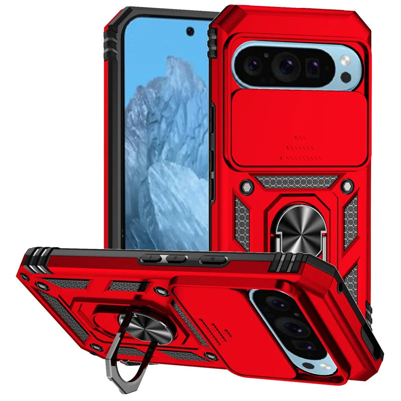 Armor Magnetic Ring Bracket Case for Google Pixel 6–10 Pro XL