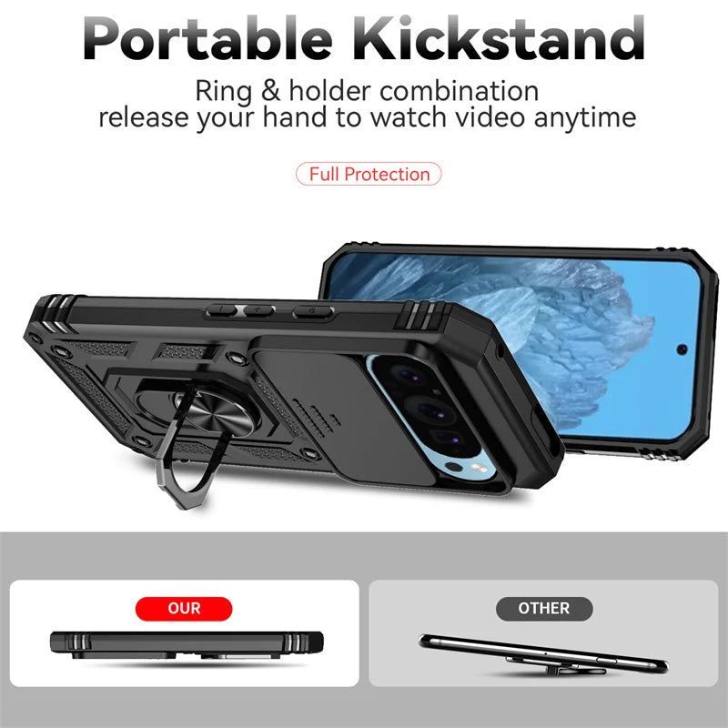 Armor Magnetic Ring Bracket Case for Google Pixel 6–10 Pro XL
