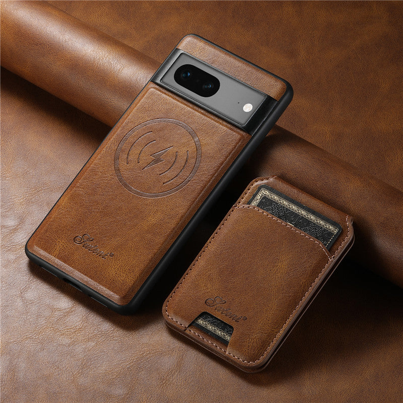 Leather Wallet Case for Google Pixel — MagSafe Compatible Card Holder Cover