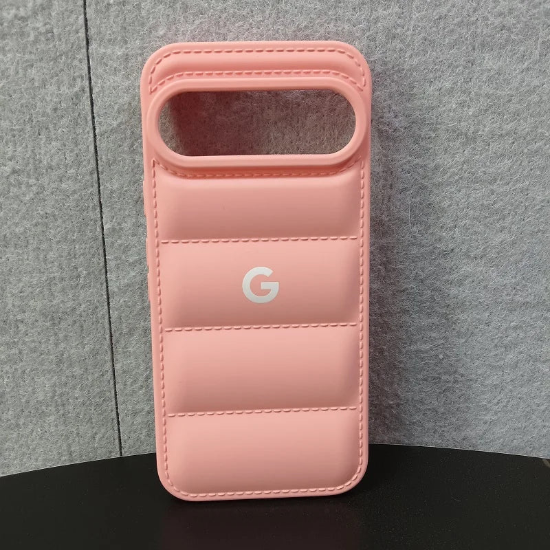 Liquid Silicone Down Jacket Case with Kickstand for Google Pixel