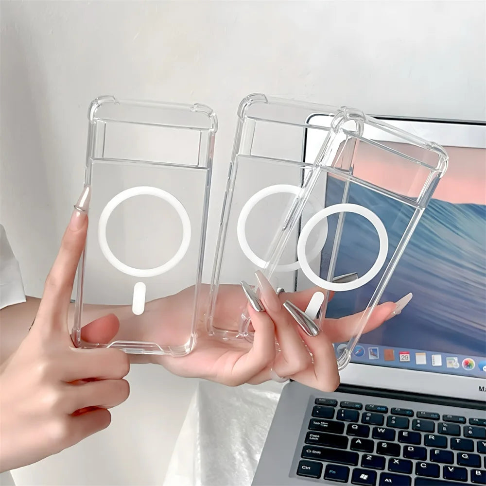 Transparent MagSafe Magnetic Phone Case for Google Pixel