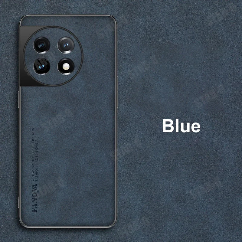 Luxury Sheepskin Leather Case for OnePlus 11 / Ace 2 / 10 Pro / 9 / 8T Series | Retro Men's Back Cover