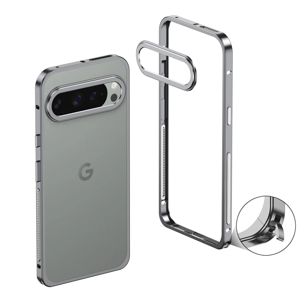 Aviation Aluminum Alloy Bumper Case for Google Pixel 10 / 9 / 8 / 7 Series with Metal Lens Cover