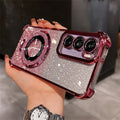 Glitter Gradient Samsung Galaxy Case with Magnetic Ring Stand | S22–S26 Ultra, Note 20