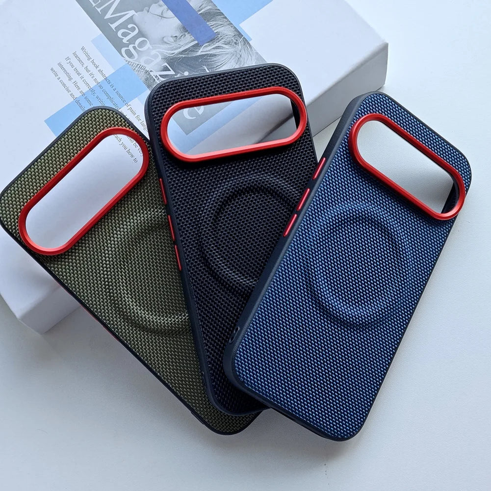 Magnetic Ring Leather Case with Camera Lens Protection for Google Pixel