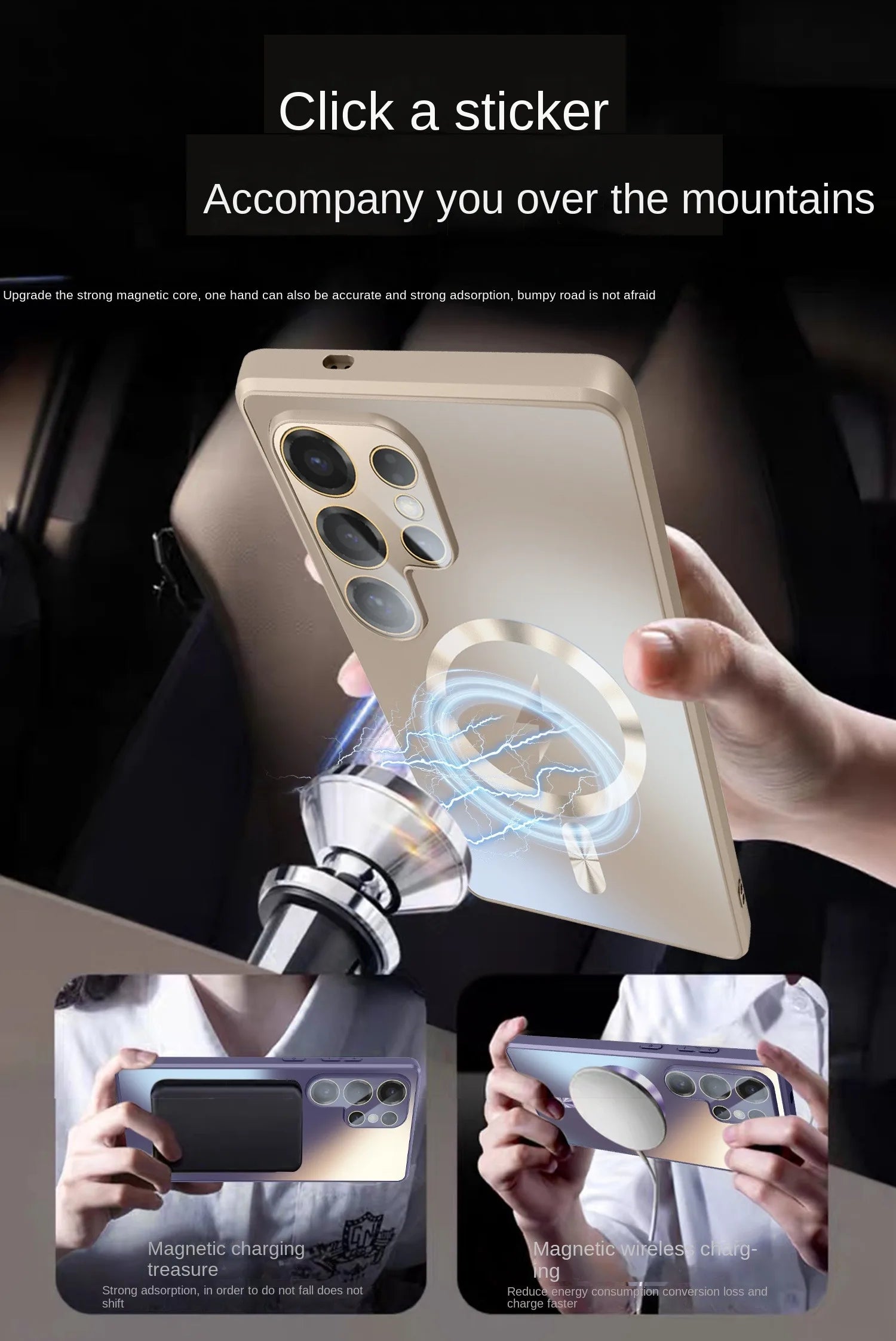 Ultra-Thin AG Matte MagSafe Case for Samsung Galaxy S26 / S25 / S24 / S23 Series | Glass Lens Protector Shockproof Cover