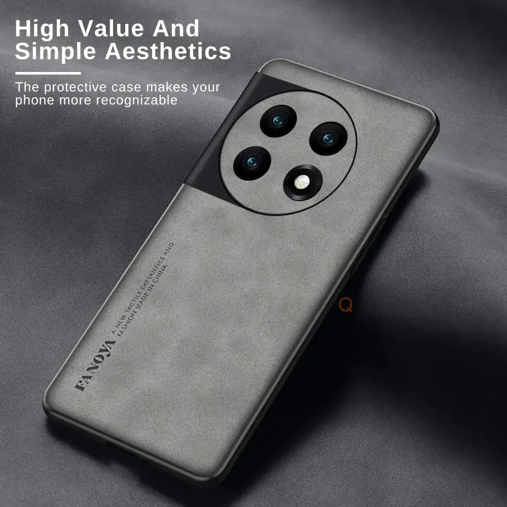 Luxury Sheepskin Leather Case for OnePlus 11 / Ace 2 / 10 Pro / 9 / 8T Series | Retro Men's Back Cover