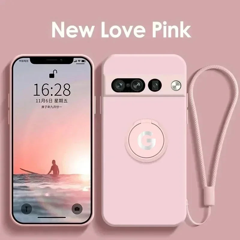 Liquid Silicone Ring Holder Case for Google Pixel