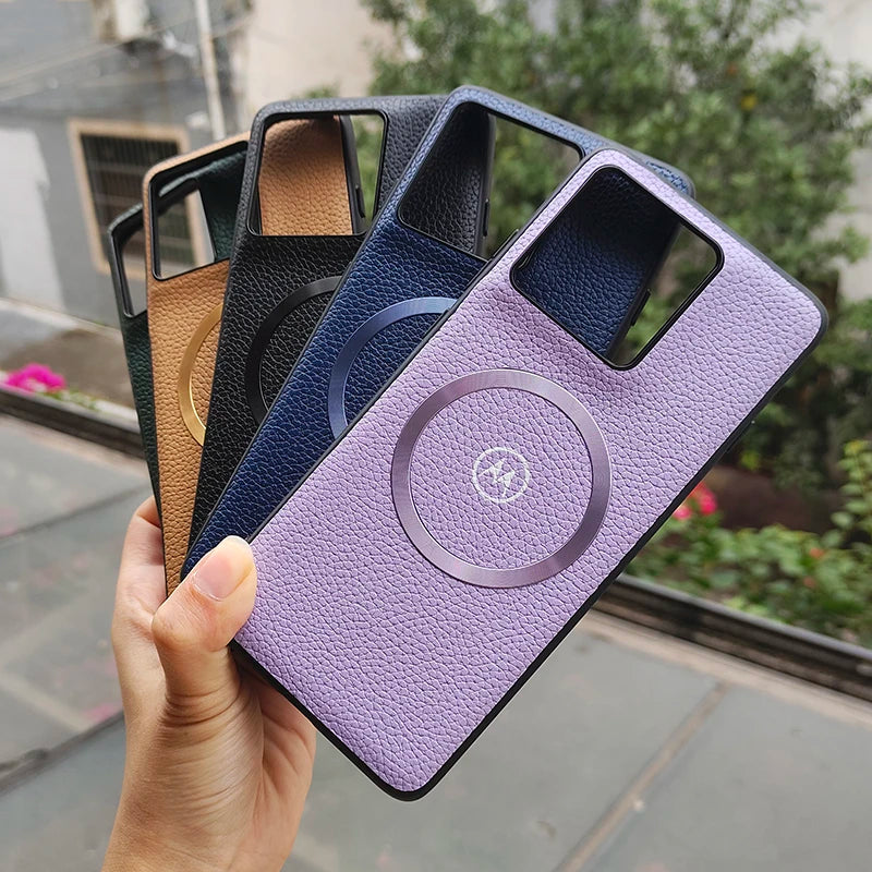 Motorola Litchi Leather Magnetic Case