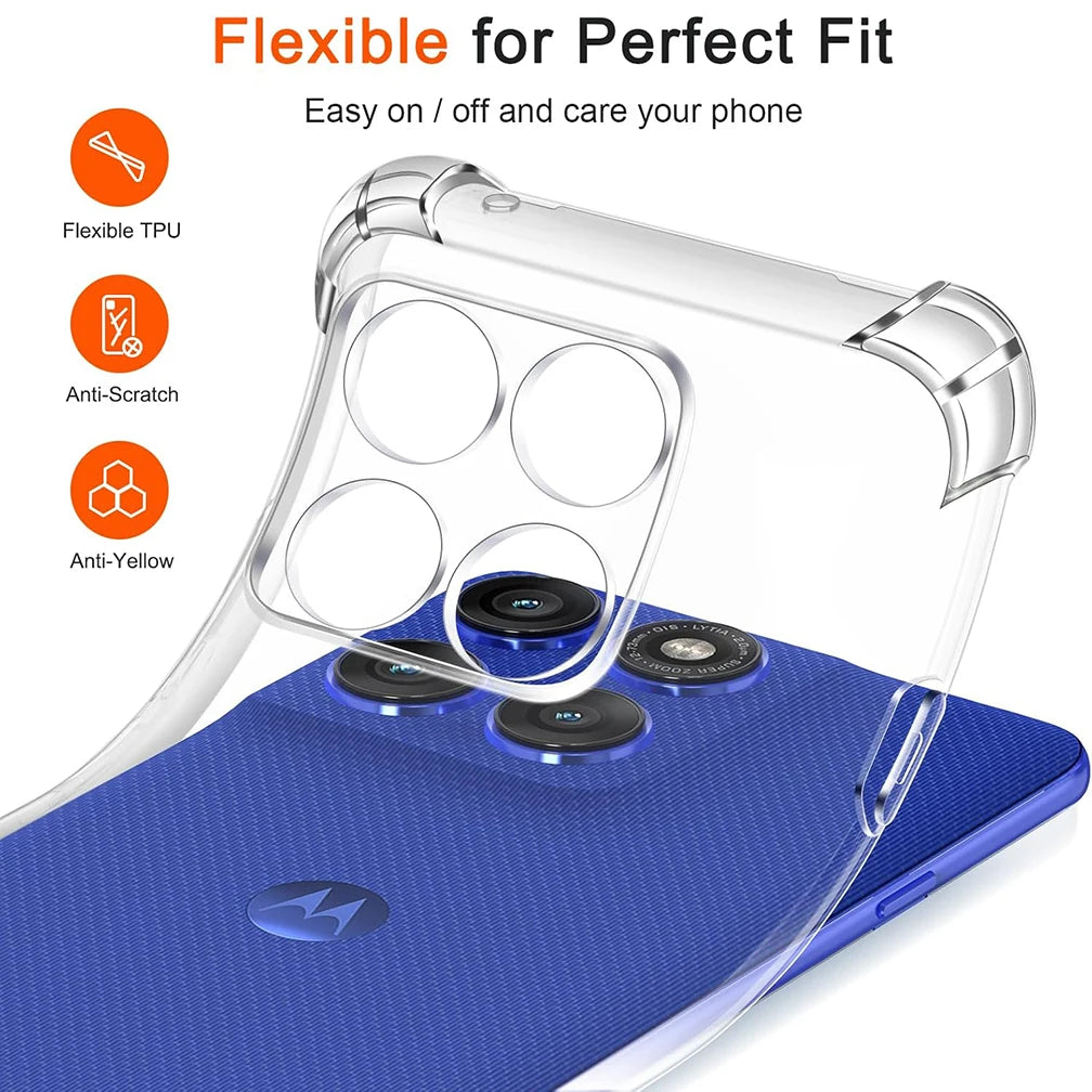 Clear Silicone Case for Motorola — Shockproof Transparent Soft Cover