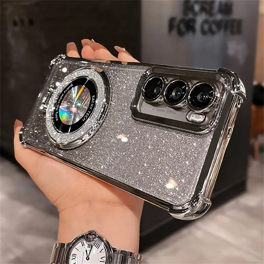 Glitter Gradient Samsung Galaxy Case with Magnetic Ring Stand | S22–S26 Ultra, Note 20