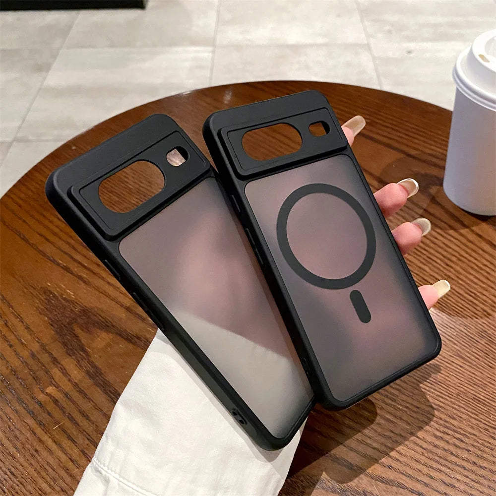 Matte Translucent MagSafe Armor Case for Google Pixel 6–11 Series