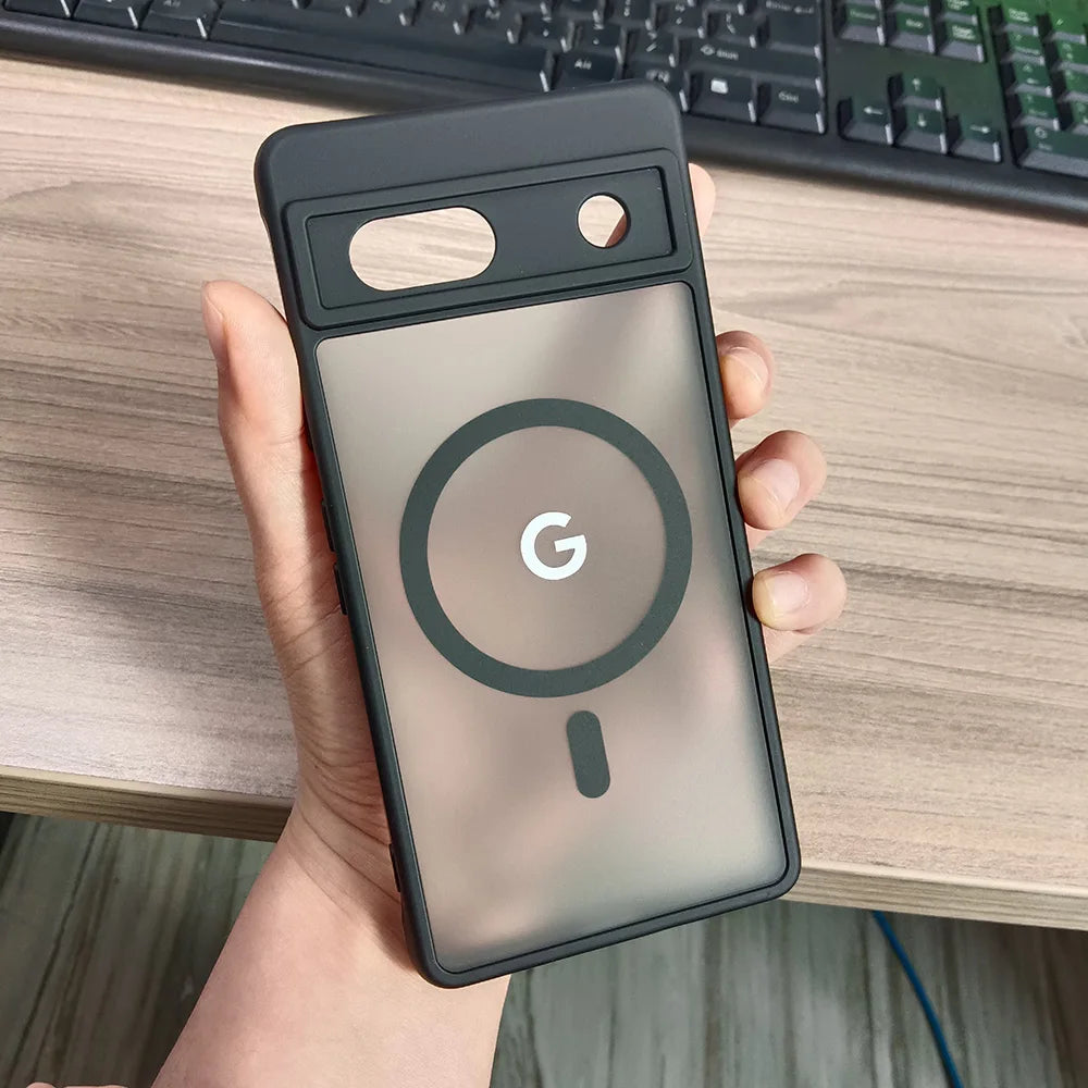 Matte Clear MagSafe Case for Google Pixel — Translucent Frosted Shockproof Cover