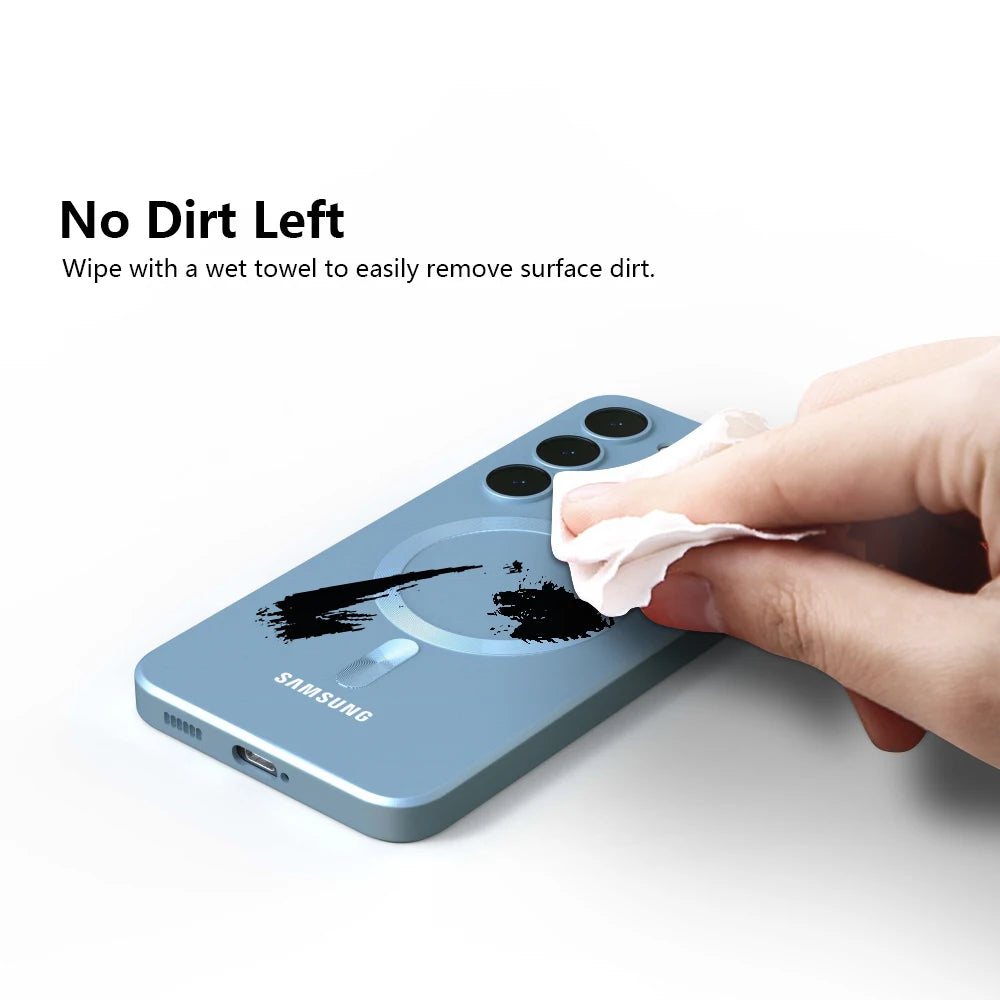 Magnetic Liquid Silicone Case — Samsung Galaxy S20–S25 Series