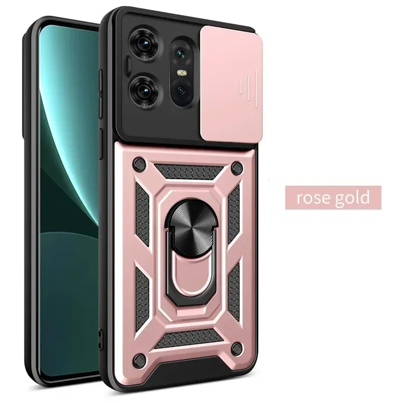 Shockproof Armor Ring Holder Case for Motorola Edge & Moto G Series