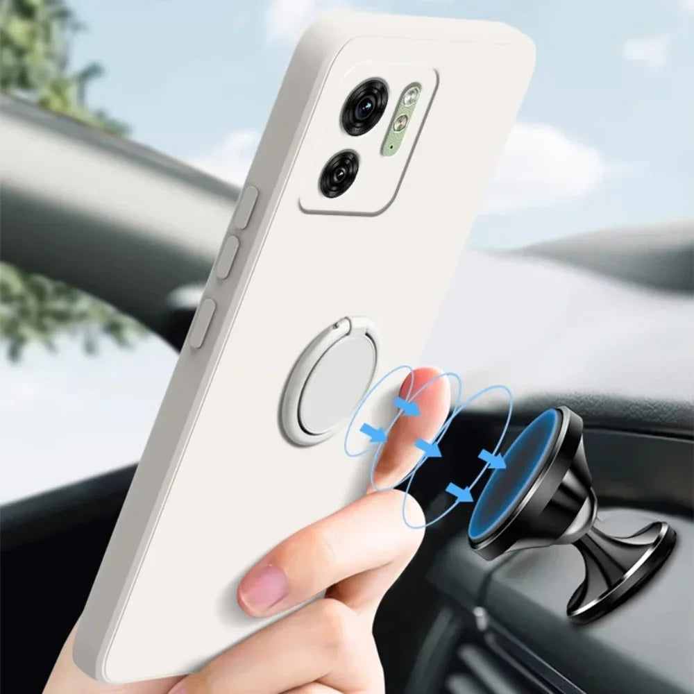 Liquid Silicone Ring Holder Case for Motorola Edge & Moto G Series