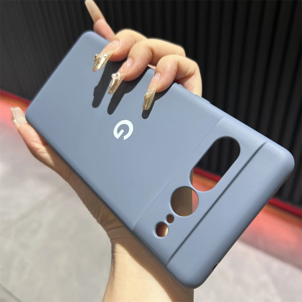 Solid Color Silicone Shockproof Case for Google Pixel 6–8 Series