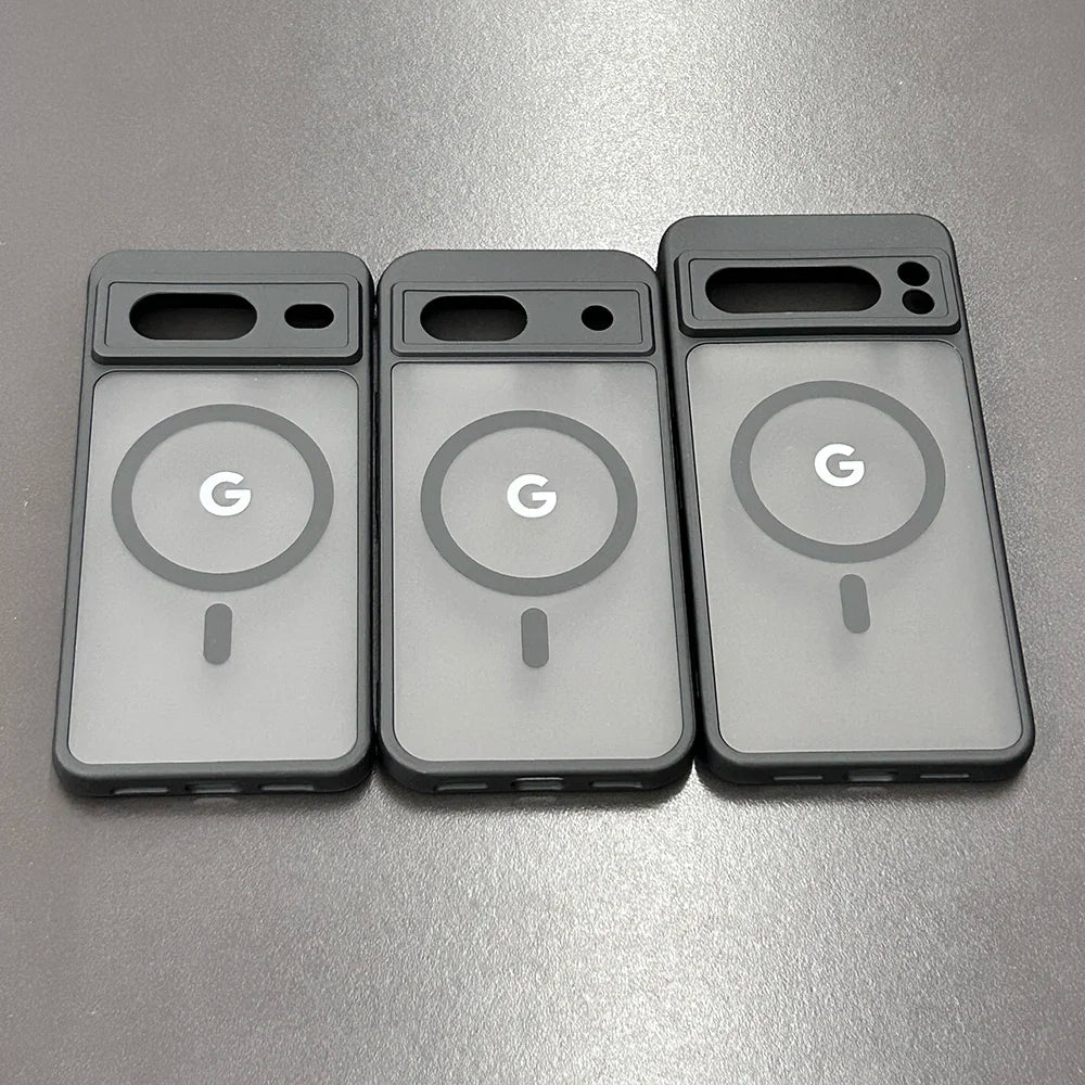 Matte Clear MagSafe Case for Google Pixel — Translucent Frosted Shockproof Cover