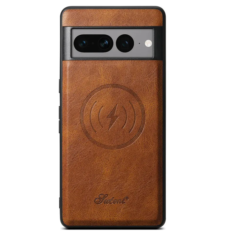 Leather Wallet Case for Google Pixel — MagSafe Compatible Card Holder Cover