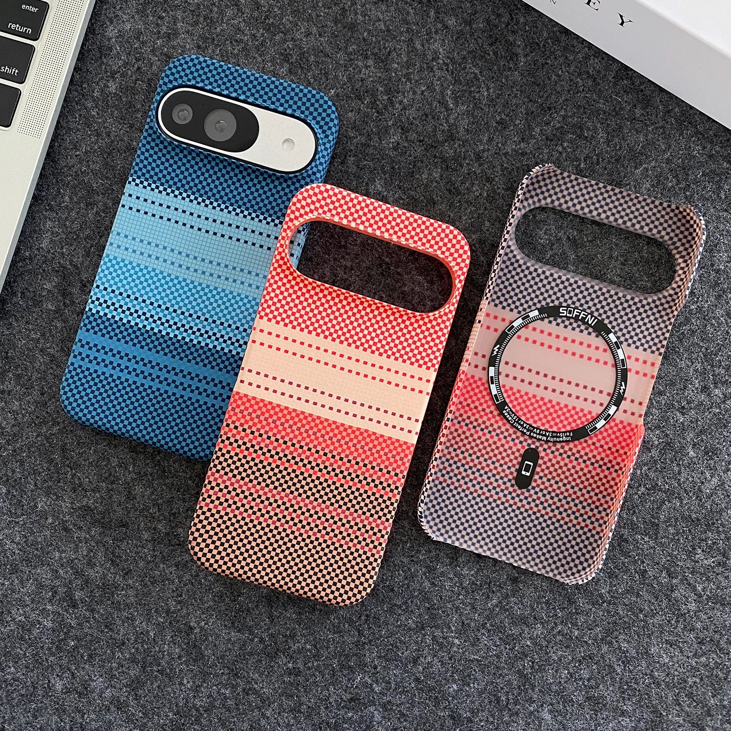Carbon Fiber Kevlar Texture Case for Google Pixel — Hard PC Bumper Cover
