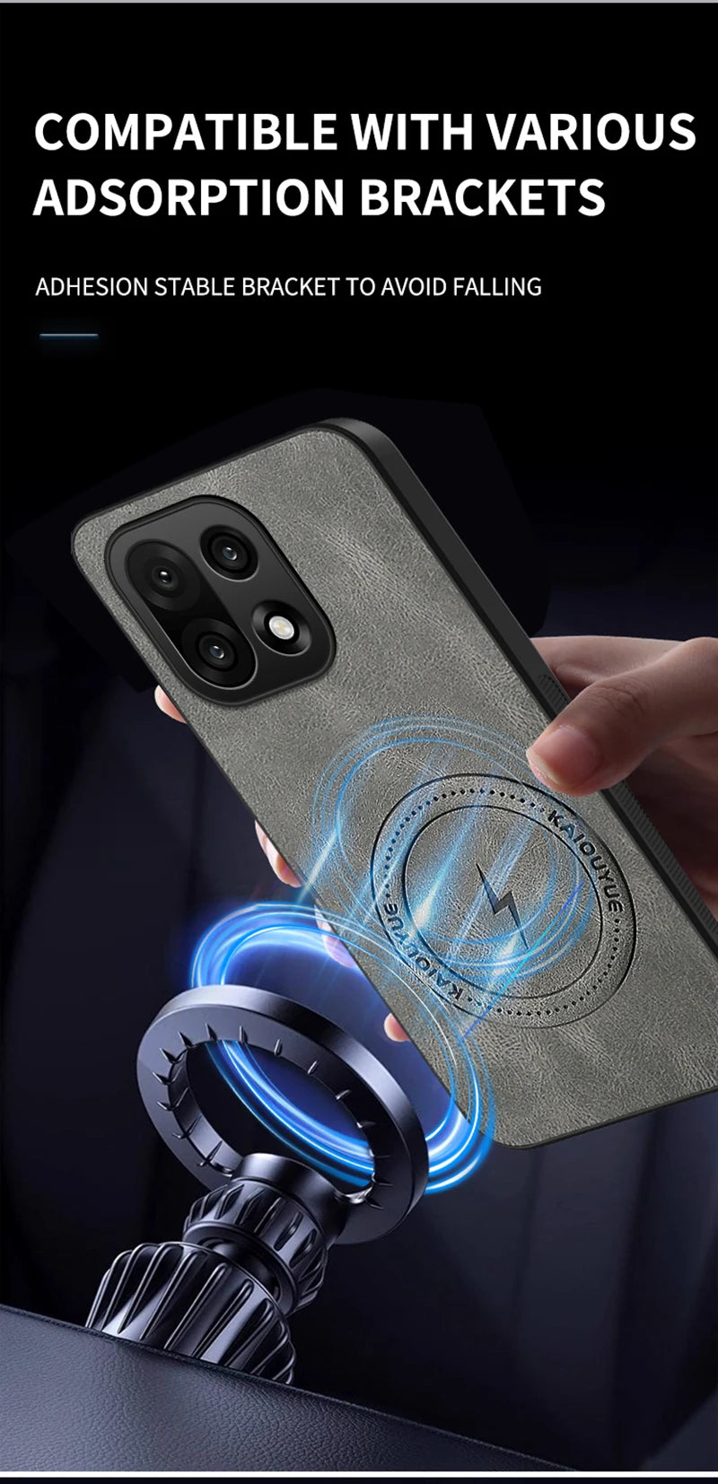 PU Leather Skin-Feel Case for OnePlus 15 — Shockproof Magnetic Back Cover