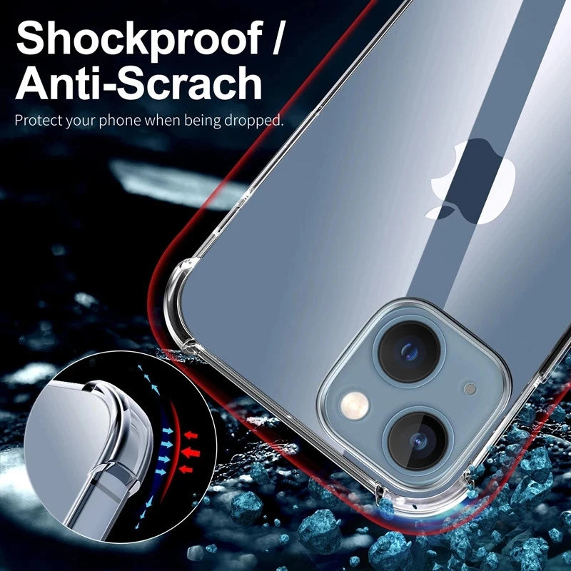 iPhone Clear Silicone Case – Shockproof Transparent Cover