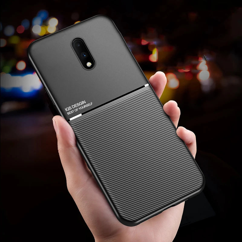 OnePlus Matte Case – Shockproof Cover with Magnetic Metal Plate