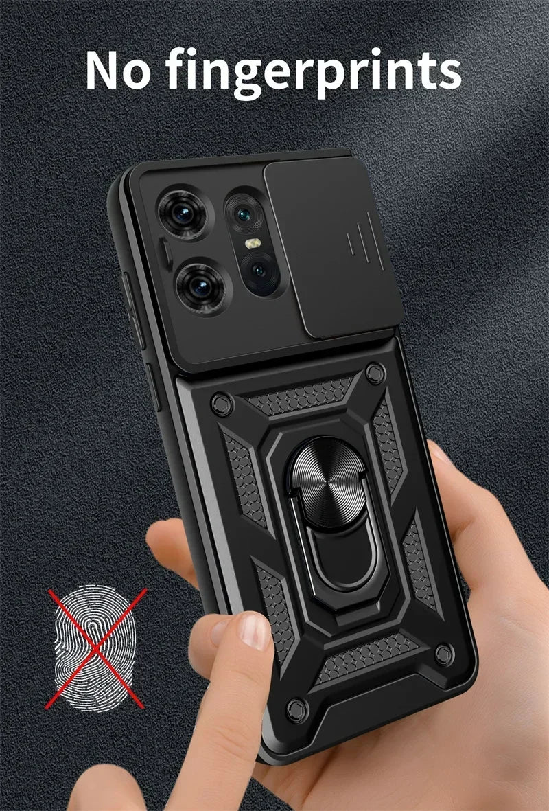 Shockproof Armor Ring Holder Case for Motorola Edge & Moto G Series