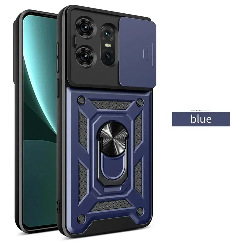 Shockproof Armor Ring Holder Case for Motorola Edge & Moto G Series