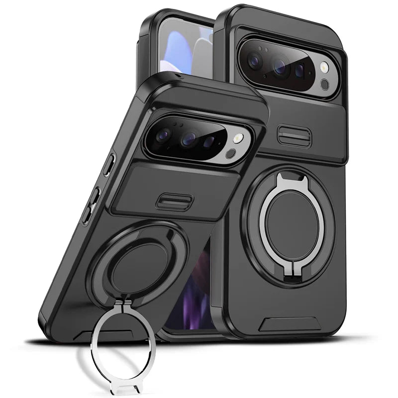 Armor Case with Magnetic Ring Stand for Google Pixel 10 / 9 / 8 / 7 Series