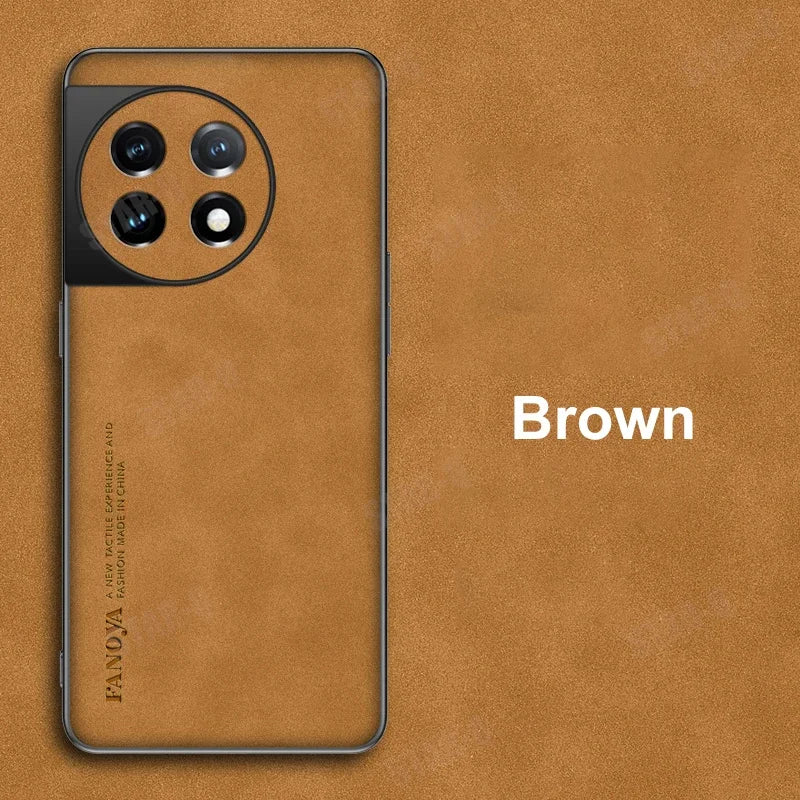 Luxury Sheepskin Leather Case for OnePlus 11 / Ace 2 / 10 Pro / 9 / 8T Series | Retro Men's Back Cover