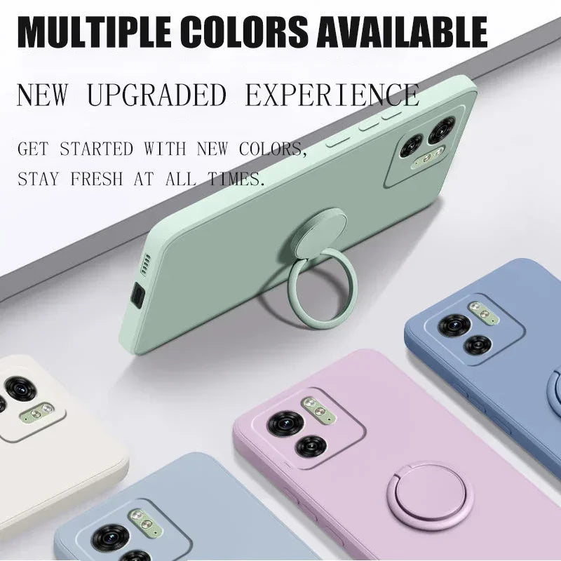 Liquid Silicone Ring Holder Case for Motorola Edge & Moto G Series