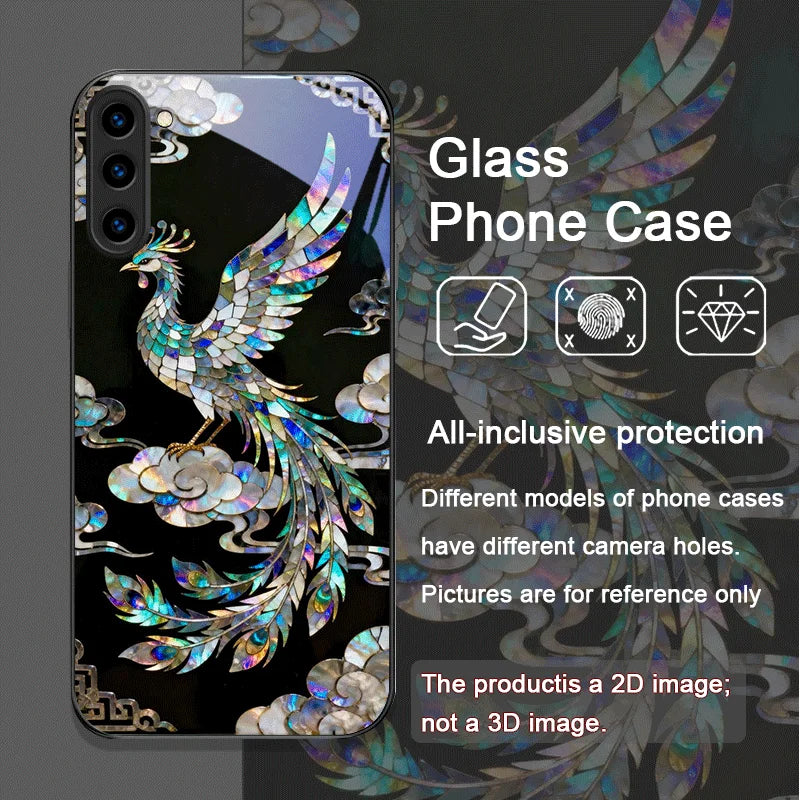 Samsung Galaxy Tempered Glass Case – Tiger, Dragon & Marble Print