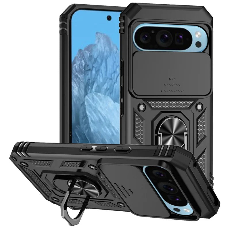Armor Magnetic Ring Bracket Case for Google Pixel 6–10 Pro XL