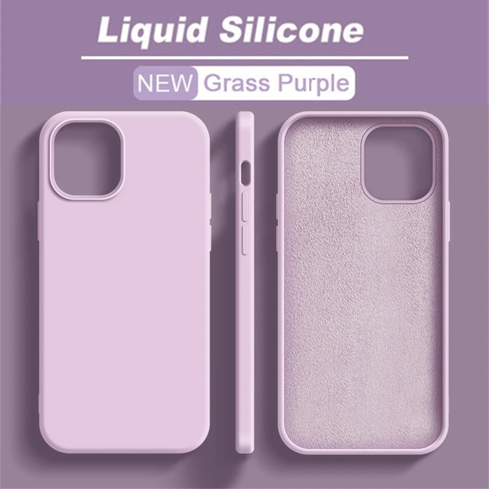 Luxury Liquid Silicone Case for iPhone 17 / 16 / 15 / 14 / 13 / 12 / 11 / X / XR / 8 / 7 Series – Shockproof Full Coverage