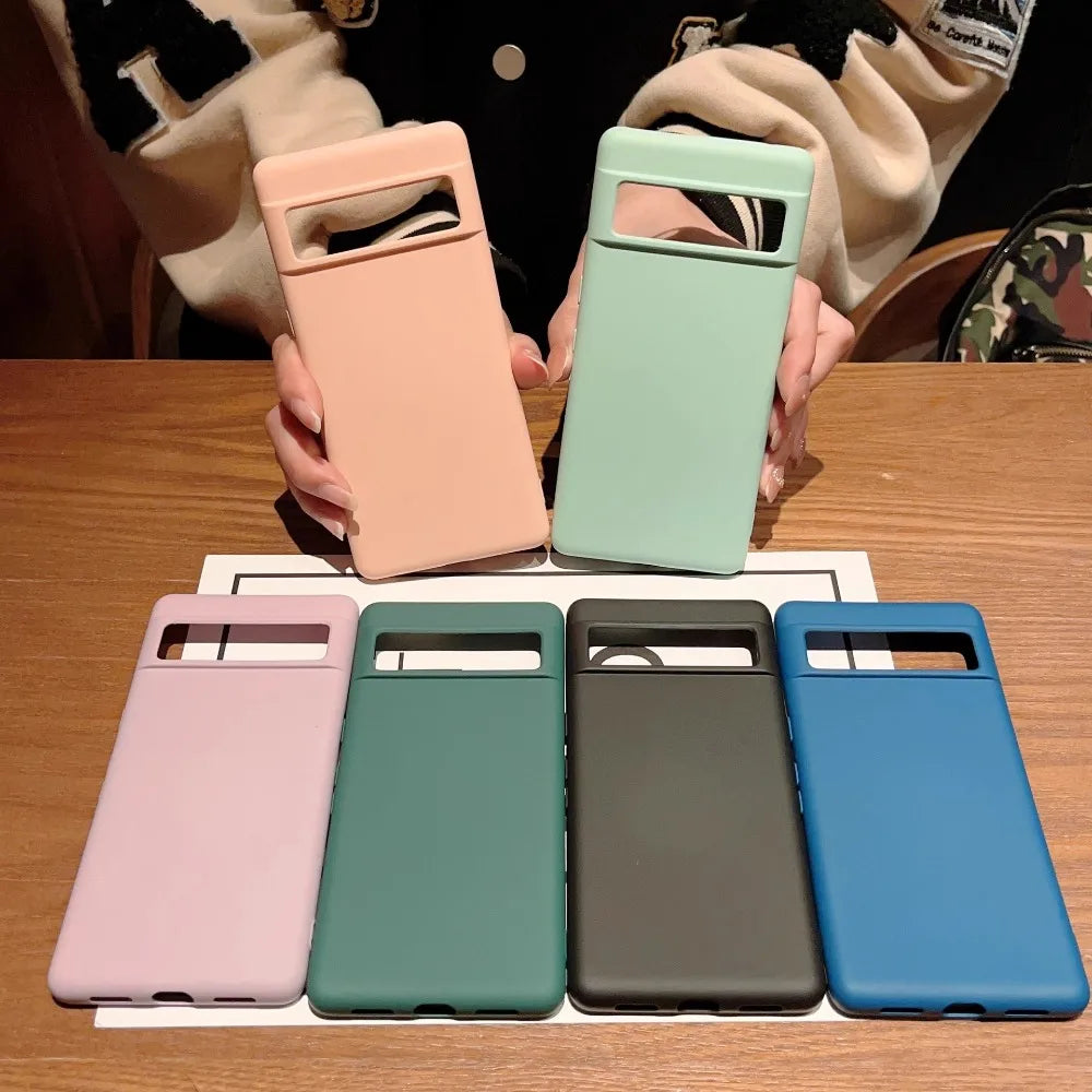 Soft Silicone Case for Google Pixel — Solid Color Matte Slim Cover