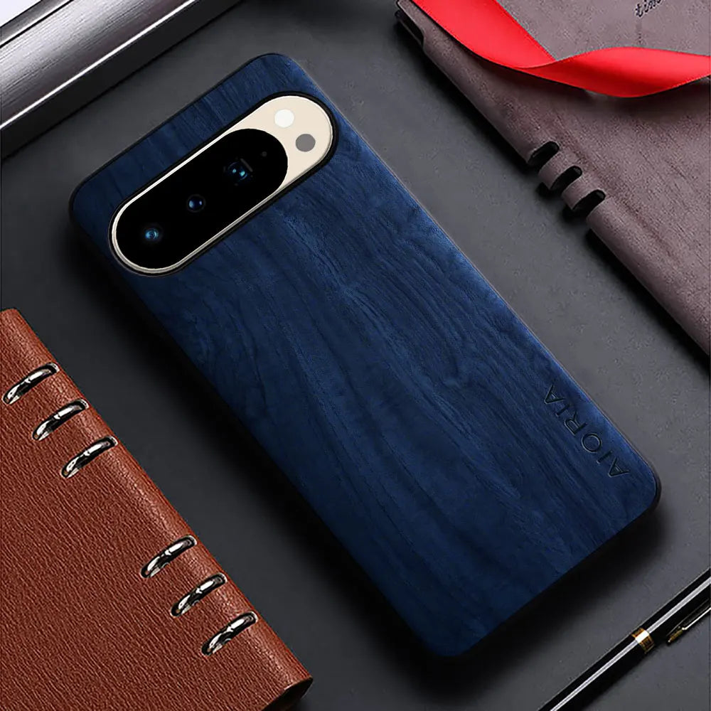 Bamboo Wood Pattern PU Leather Case for Google Pixel (Pixel 4–10 Series)