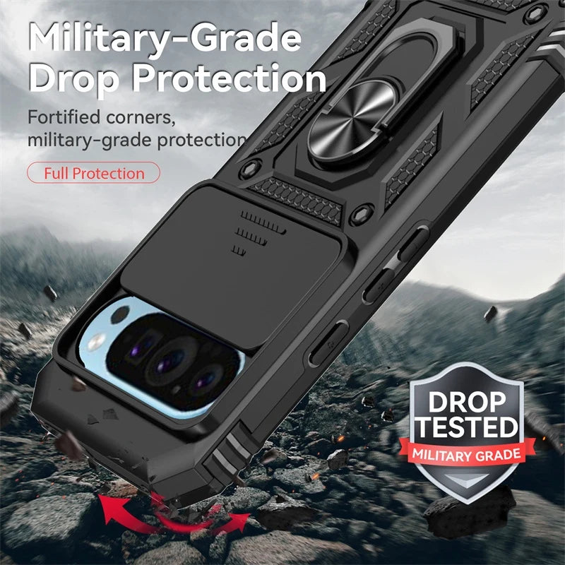 Armor Magnetic Ring Bracket Case for Google Pixel 6–10 Pro XL
